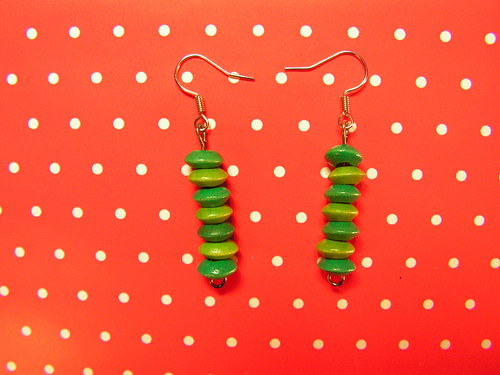 Green Flat Wooden Beads — foto 2