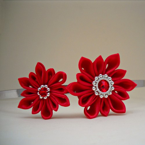 Kanzashi čelenka Cherry — foto 2