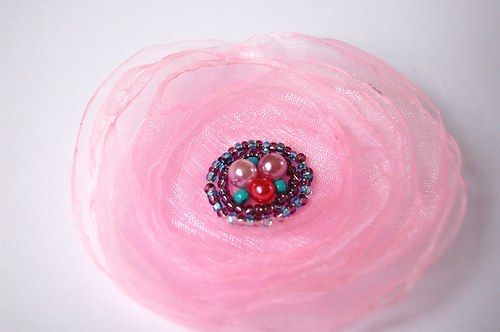 PINK květinová brož — foto 2