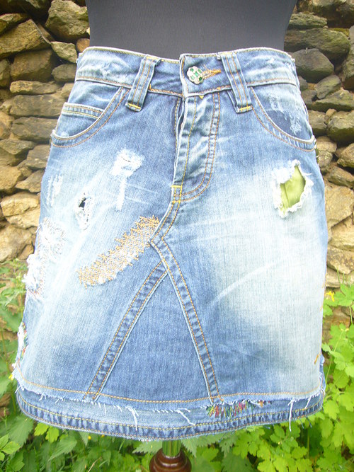 Denim sukně - coffe — foto 2