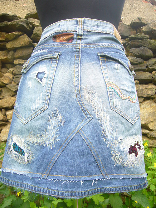 Denim sukně - coffe — foto 3