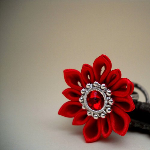 Kanzashi prstýnek Cherry — foto 2