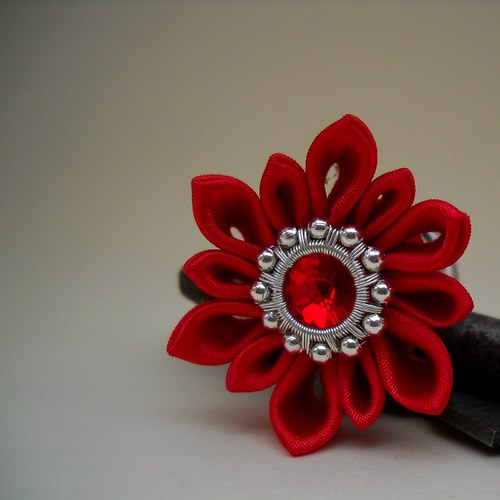Kanzashi prstýnek Cherry — foto 3