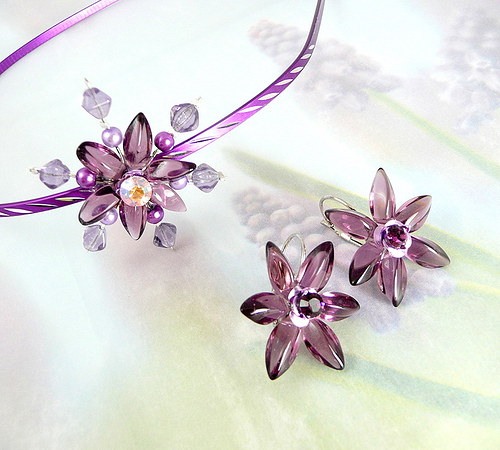 Náušničky . " Violet evening " — foto 2