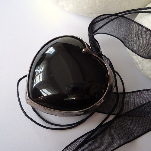 Luxusní srdce velké (obsidián)... — foto 2