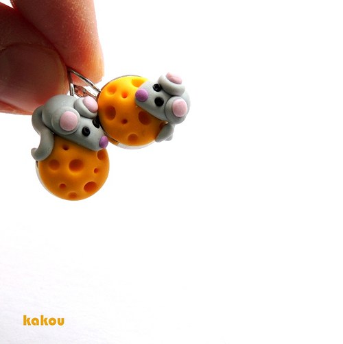 Fimo naušnice - myšky — foto 2