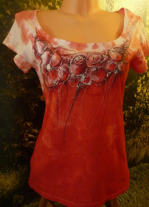 Dámské triko,červené růže(XL) — foto 2