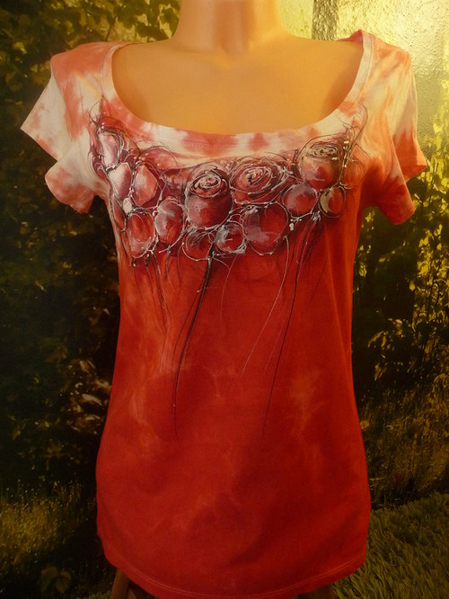 Dámské triko,červené růže(XL) — foto 3