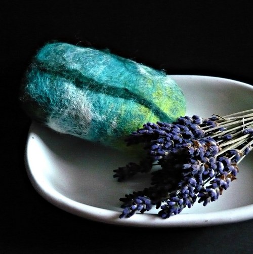 Plstěné mýdlo - Mint & white tea — foto 2