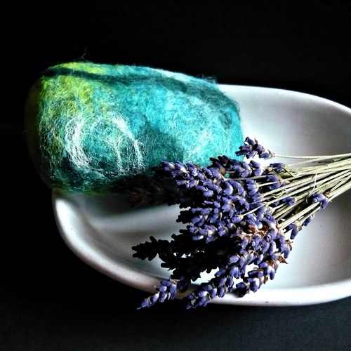Plstěné mýdlo - Mint & white tea — foto 3