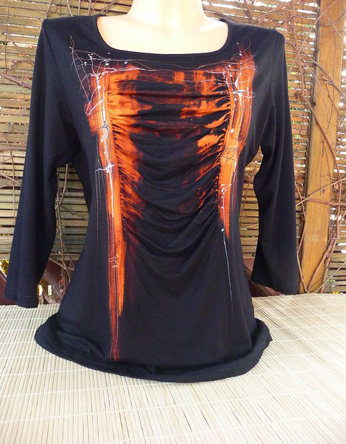 Černá elegantní halenka(triko),XL — foto 2