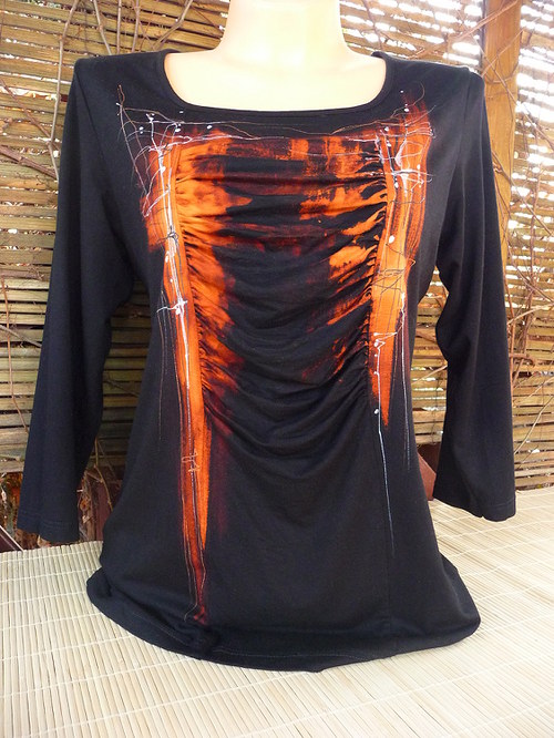 Černá elegantní halenka(triko),XL — foto 3