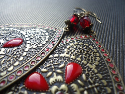Náušnice " Red Dribblet " — foto 2