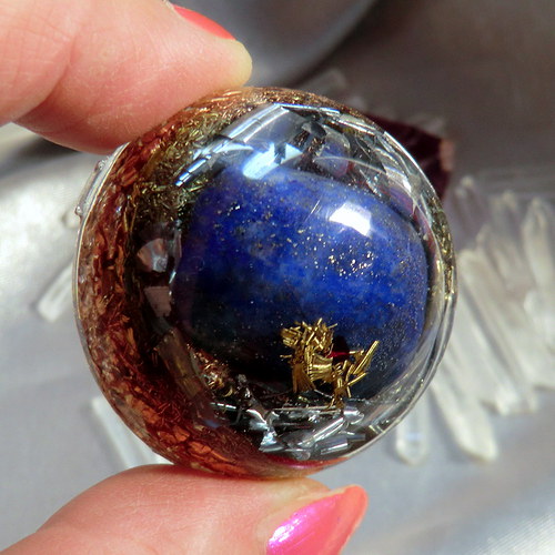 Osobní orgonit (13) - Polokoule 4cm - Lapis — foto 3