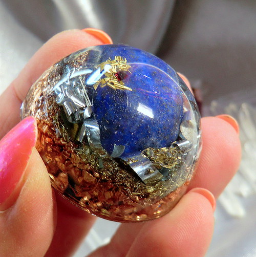 Osobní orgonit (13) - Polokoule 4cm - Lapis — foto 5