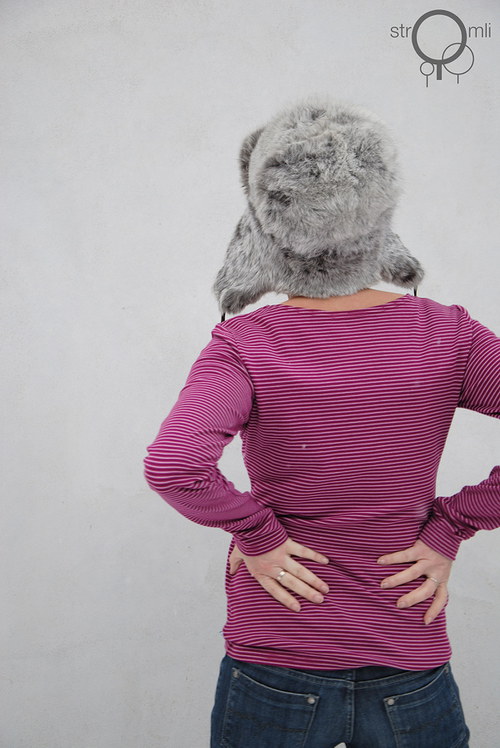 Lila pruhované s aplikací, vel. M — foto 2