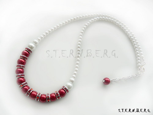 Perlový Náhrdelník Red And White — foto 2