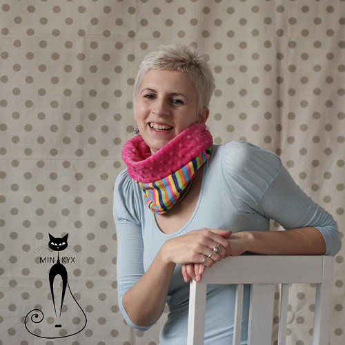 NÁKRČNÍ-KYX pink/stripes — foto 2