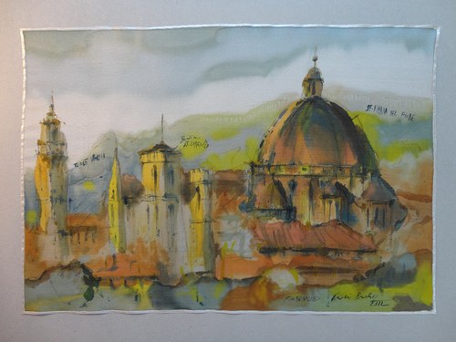 Florencie,malba na hedvábí — foto 2