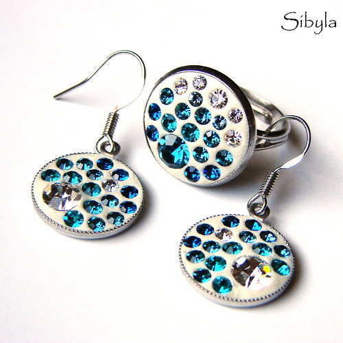 Exclusive Turquoise in White náušky — foto 2