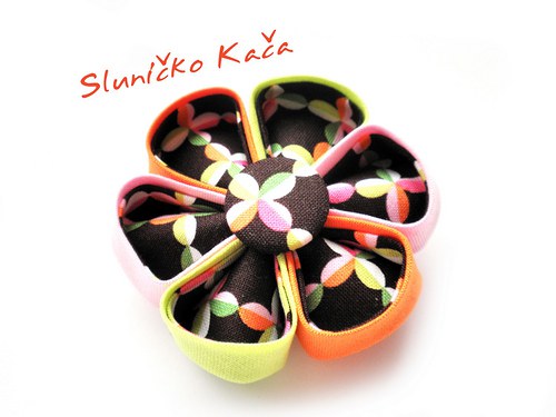 Kanzashi brož Kulatá extravagance — foto 2
