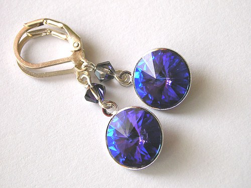 Swarovski náušnice Rivoli Heliotrope.. — foto 2