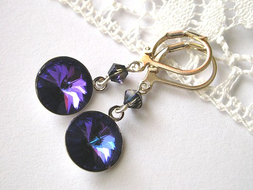 Swarovski náušnice Rivoli Heliotrope.. — foto 3