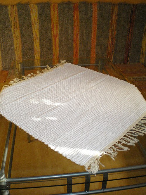 Ručně tkaný ubrus - BÍLÝ — foto 5