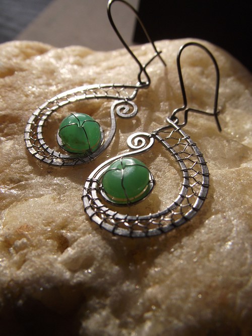 Náušnice z chrysoprasu — foto 2