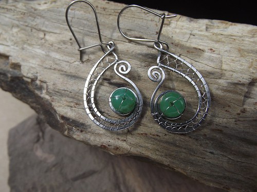 Náušnice z chrysoprasu — foto 3