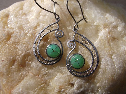 Náušnice z chrysoprasu — foto 4