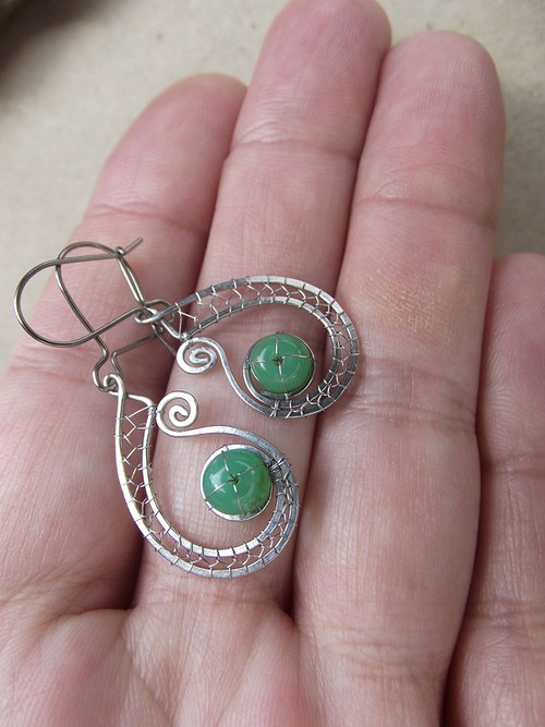 Náušnice z chrysoprasu — foto 5