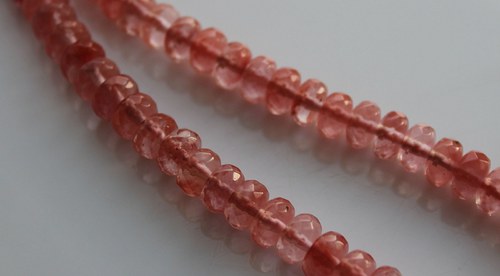 Křemen Watermelon,broušený 5x8mm/pár — foto 2
