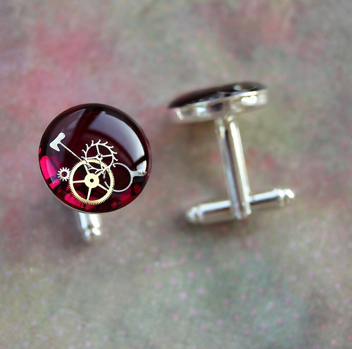 Manžetové knoflíčky /burgundy/ — foto 2