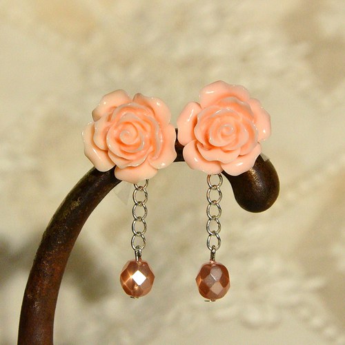 Náušnice " Tea rose " — foto 2