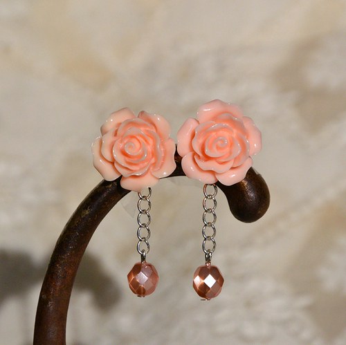 Náušnice " Tea rose " — foto 4