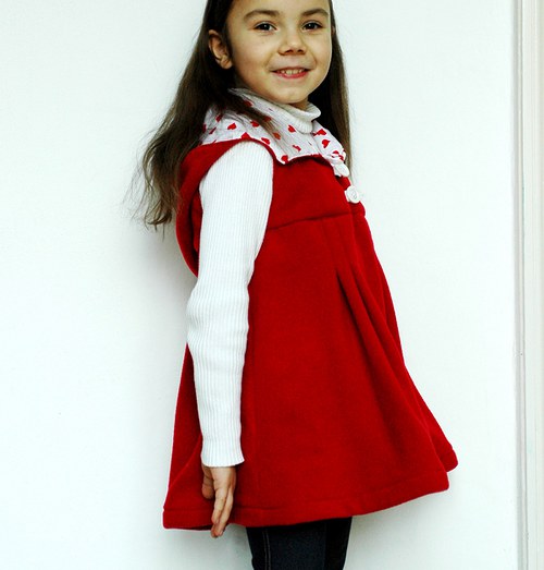 Fleecová tunika Červená Karkulka — foto 2