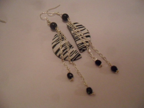 Náušnice FIMO Afrika zebra — foto 2