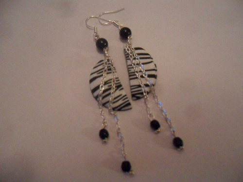 Náušnice FIMO Afrika zebra — foto 3