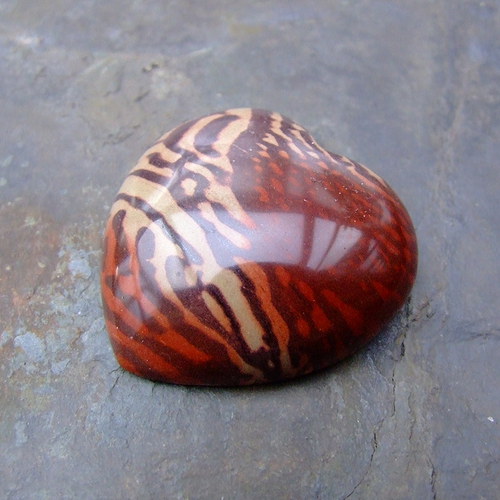 Jaspis zebra, srdce -kabošon č .635 — foto 3