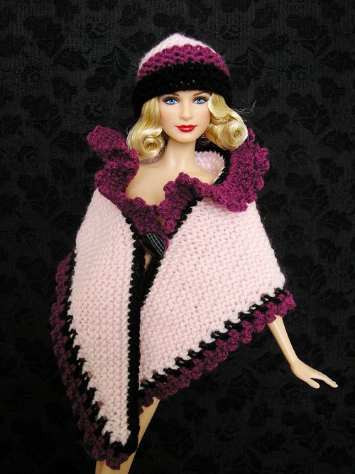 Růžový pléd s čepicí pro Barbie — foto 3