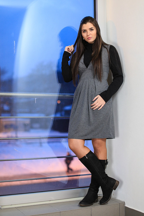 Šatová sukýnka šedá — foto 3