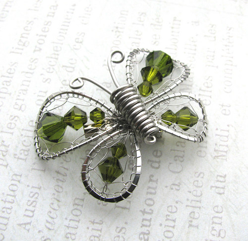 Motýl- brož Preciosa "Olive" — foto 4