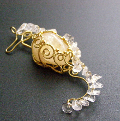 Seahorse - citrine&quartz - přívěsek — foto 6