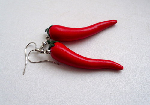 Náušnice chilli papričky — foto 3
