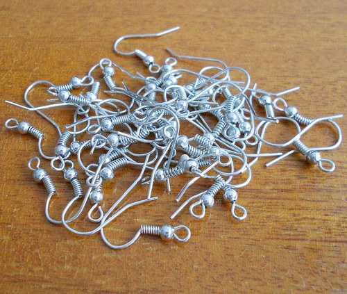 Náušnicové háčky rhodium - 200ks — foto 2