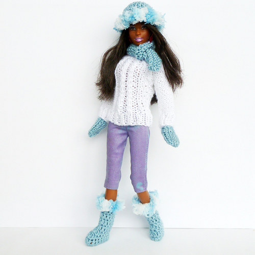 Světle modré rukavičky pro Barbie — foto 3