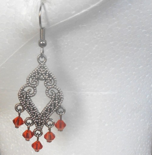 SWAROVSKI naušnice oranžové — foto 2