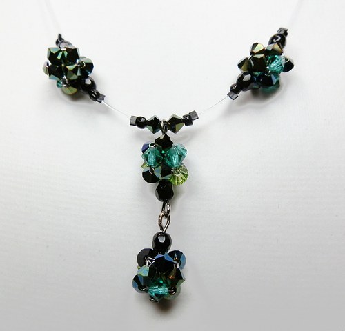 Černo zelené kuličky Swarovski (165) — foto 2