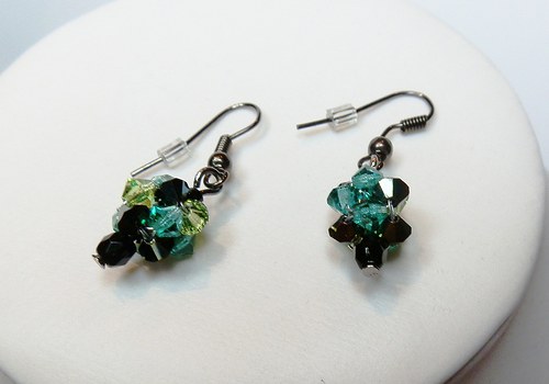 Černo zelené kuličky Swarovski (165) — foto 3